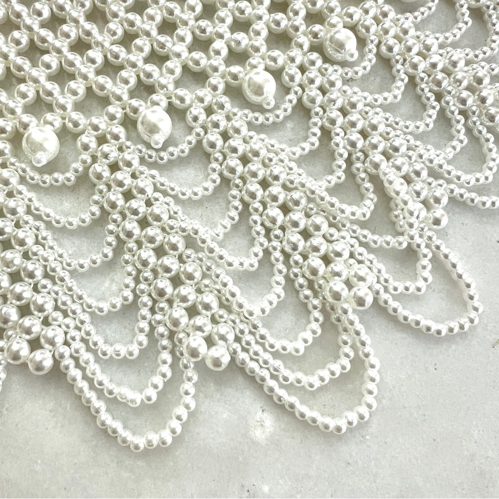 Pearl Beaded Choker Collar Necklace